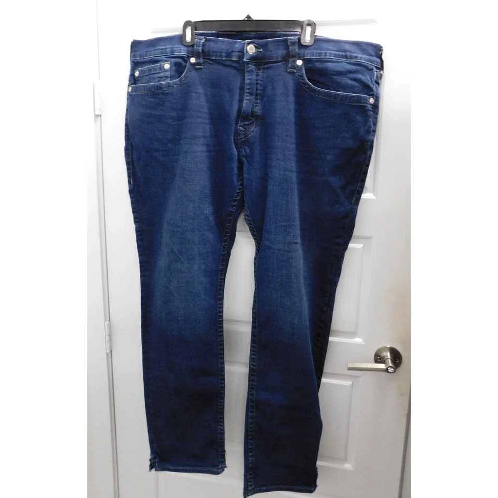 True Religion Jeans Mens 44x33 Blue Rocco Relaxed‎ Skinny Denim Jeans